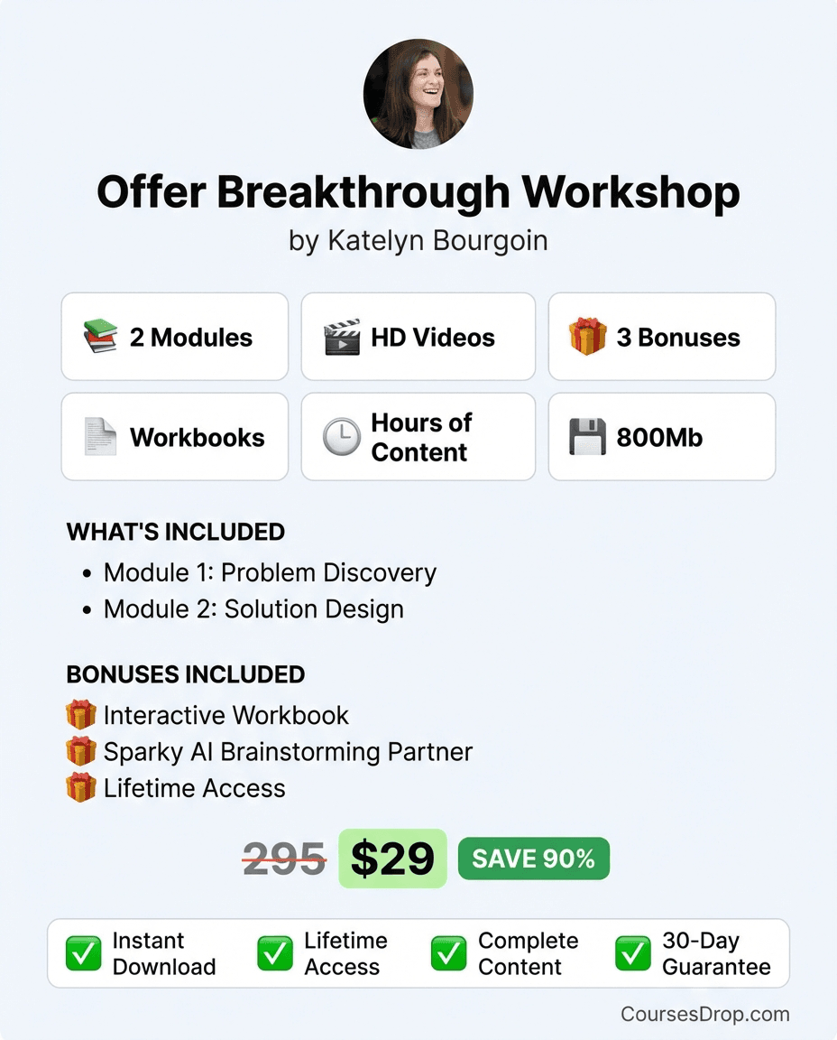 Offer Breakthrough Workshop by Katelyn Bourgoin infographic